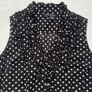 Sandra Ingrish Black and White Polka Dot Blouse